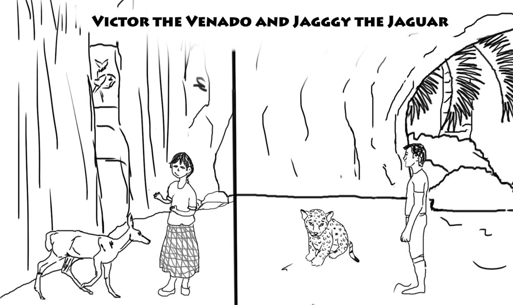 Maya comic book page FLAAR MayanToons autobiography Nicholas Hellmuth Victor and jagggy jaguar