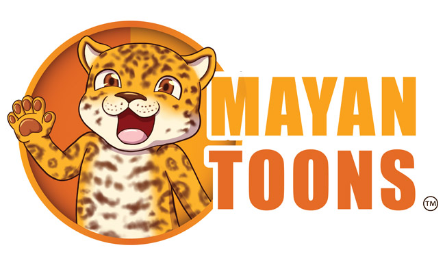 Jagggy the Jaguar logo MayanToons educational Maya cartoon comic book characters TM FLAAR 2015